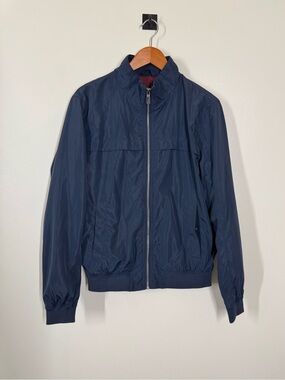 Clayton Mens Lightweight Navy Windbreaker Jacket Size Medium Zip up NWOT Italian